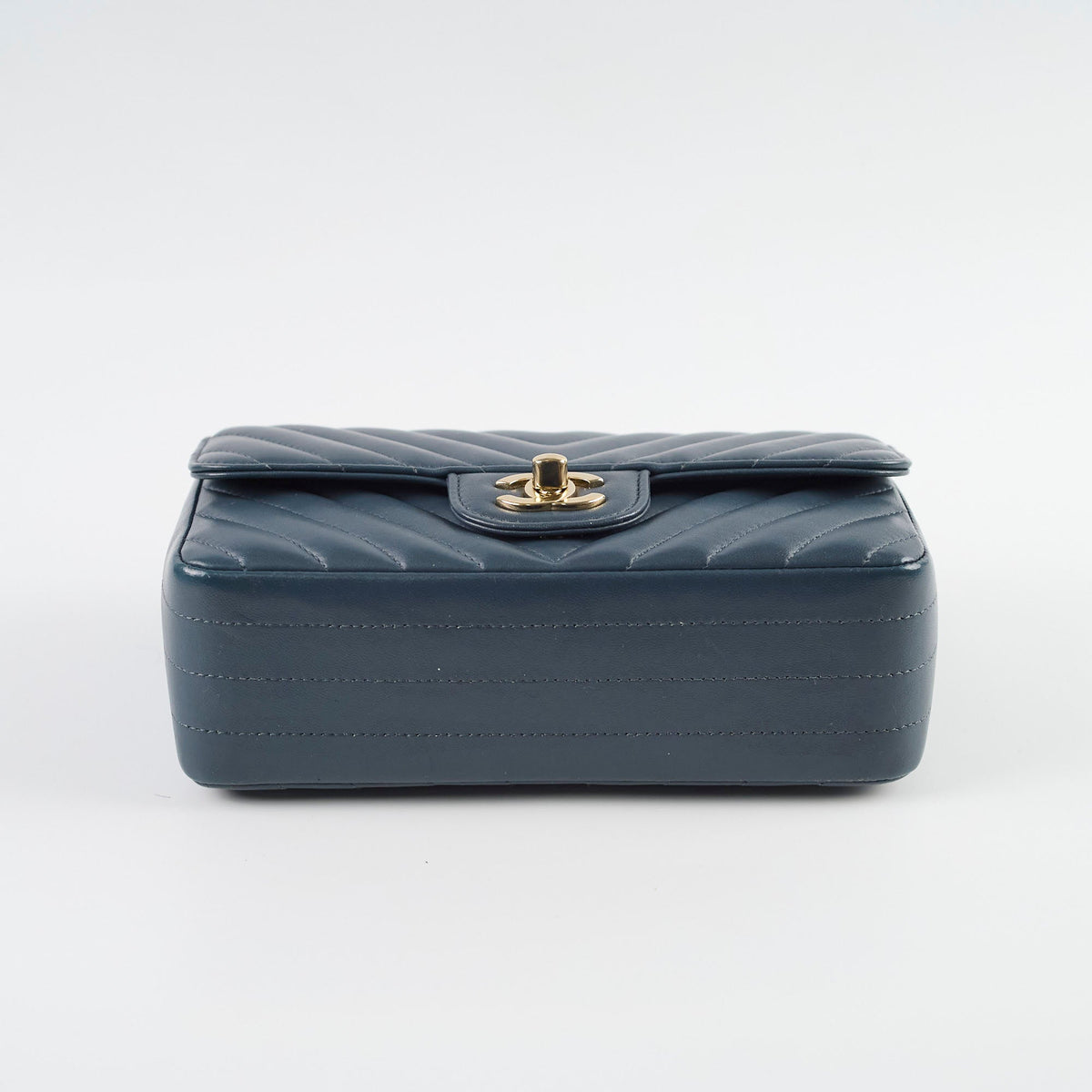 Chanel Chevron Mini Rectangular Classic Flap Dark Grey/Blue - photo 4
