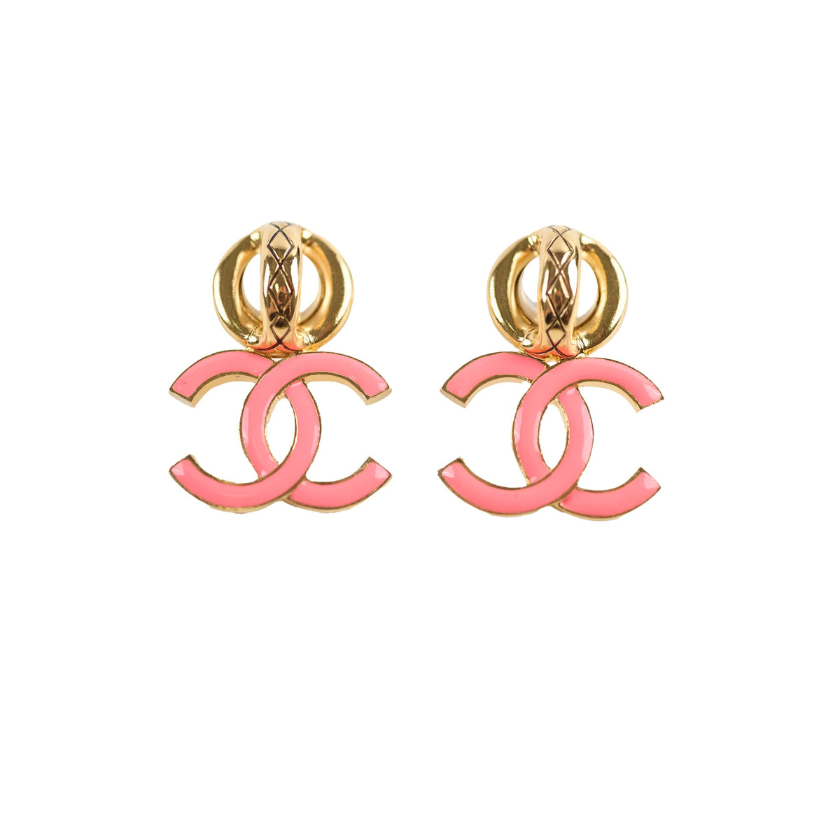 Chanel Pearl CC Logo Earrings Pink - photo 1