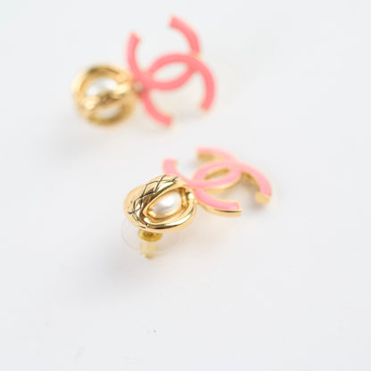 Chanel Pearl CC Logo Earrings Pink - photo 2