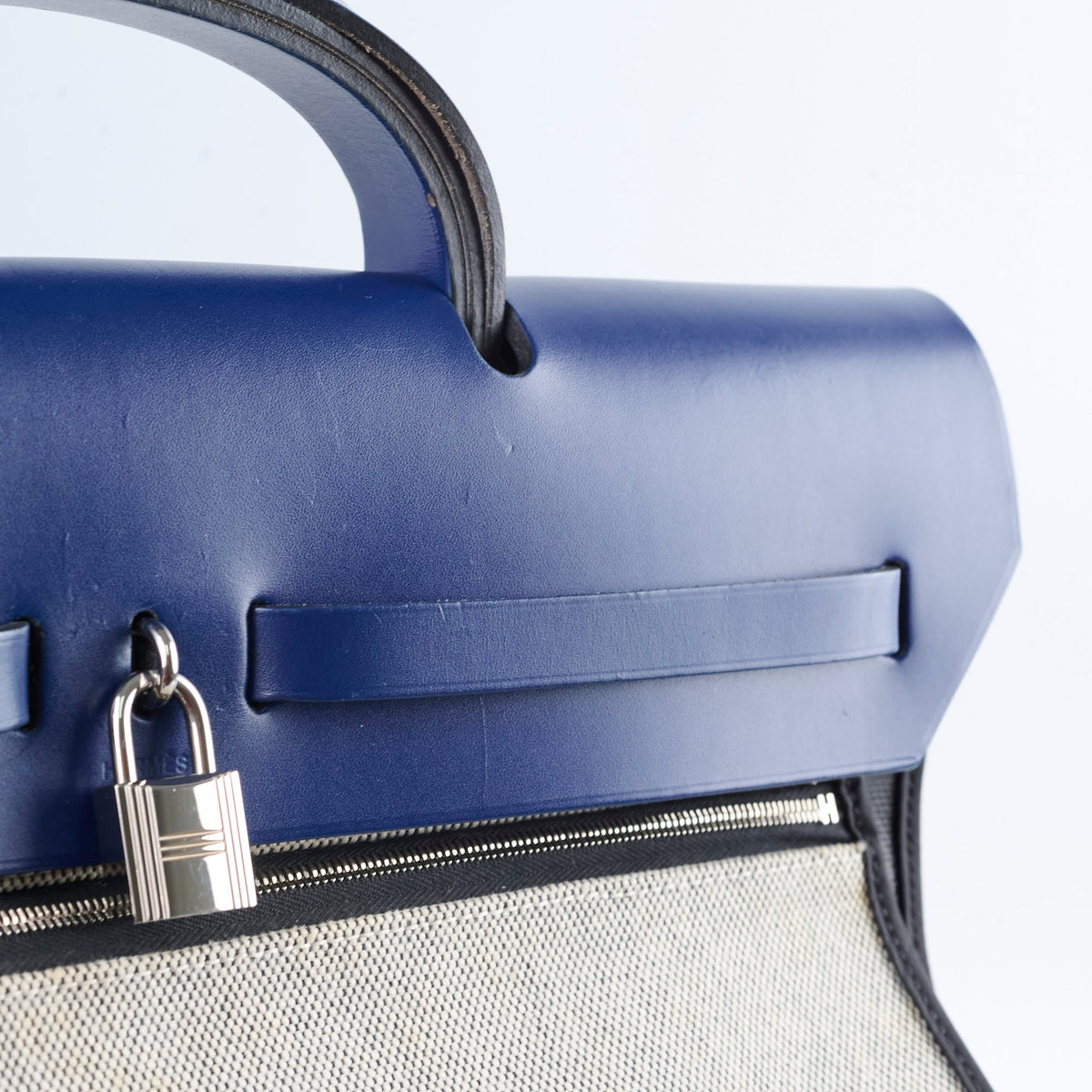 Hermes Herbag Zip 39 Bag Berline Canvas/Leather Black/Blue SHW - photo 15