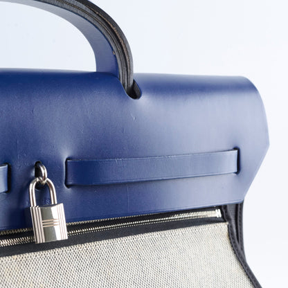 Hermes Herbag Zip 39 Bag Berline Canvas/Leather Black/Blue SHW - photo 15
