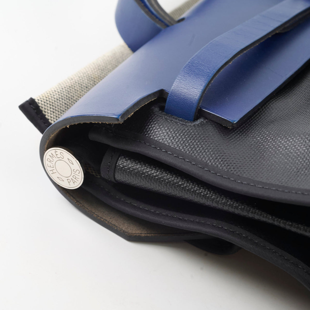 Hermes Herbag Zip 39 Bag Berline Canvas/Leather Black/Blue SHW - photo 12