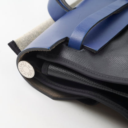 Hermes Herbag Zip 39 Bag Berline Canvas/Leather Black/Blue SHW - photo 12