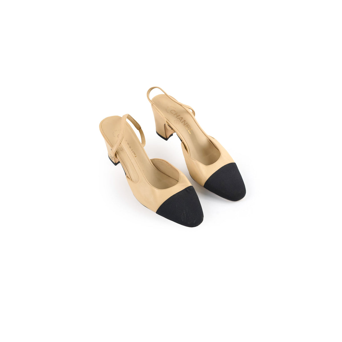 Chanel Slingbacks Beige Two Tone size 37 - photo 1