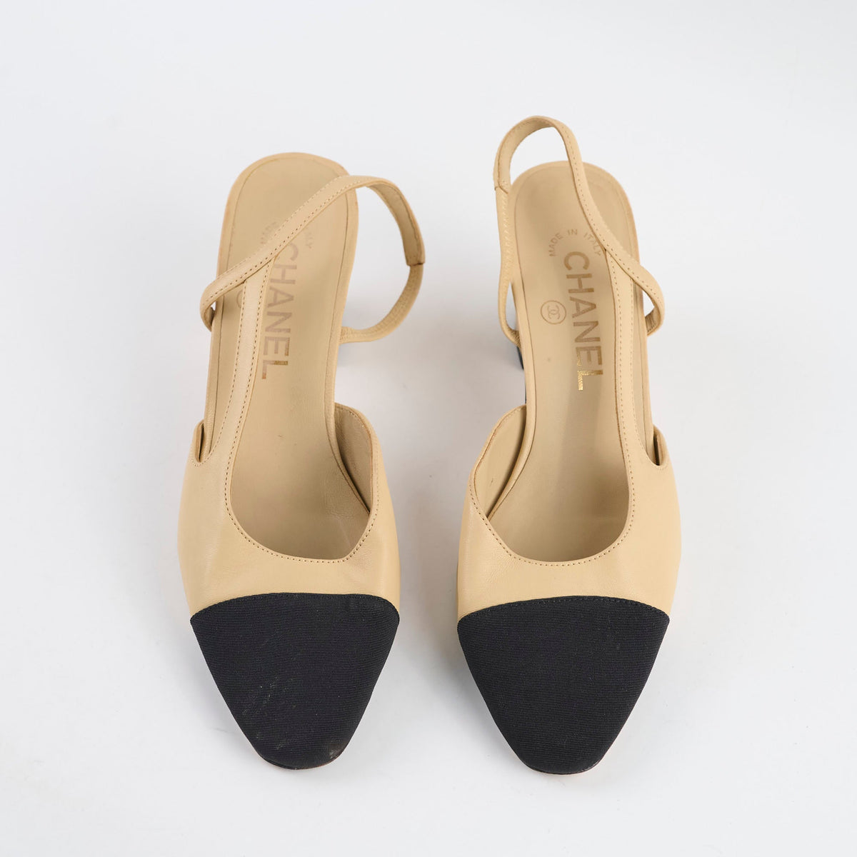 Chanel Slingbacks Beige Two Tone size 37 - photo 2