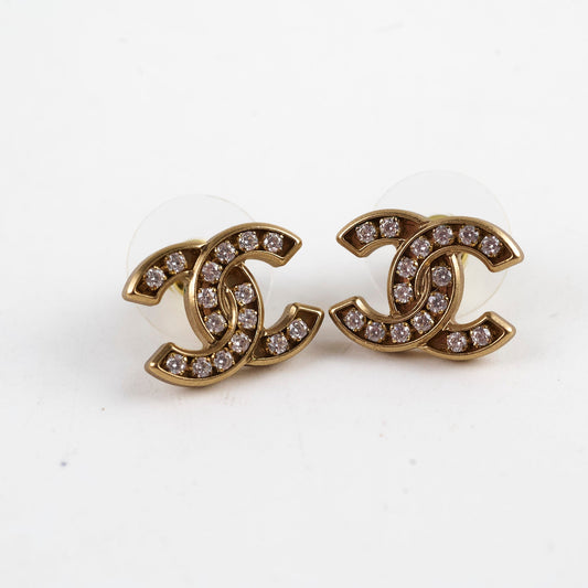 Chanel CC Logo Crystal Earrings Stud - photo 2