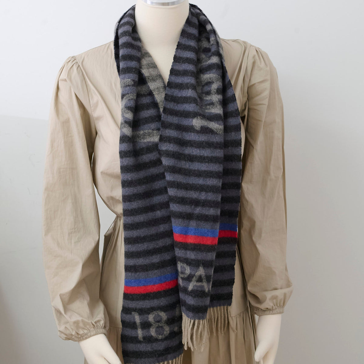 Louis Vuitton 1854 Striped Wool Scarf Grey - photo 2