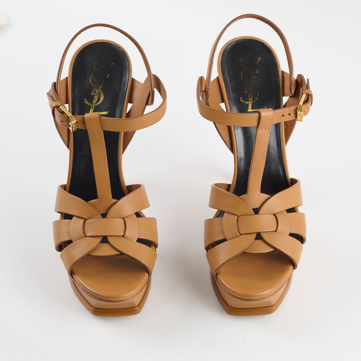 Saint Laurent Tribute Platform Heels Tan Size 37 - photo 2