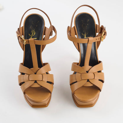 Saint Laurent Tribute Platform Heels Tan Size 37 - photo 2