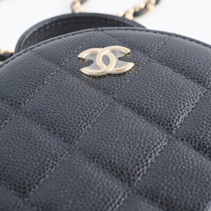 Chanel round top handle crossbody vanity caviar bag black - photo 11
