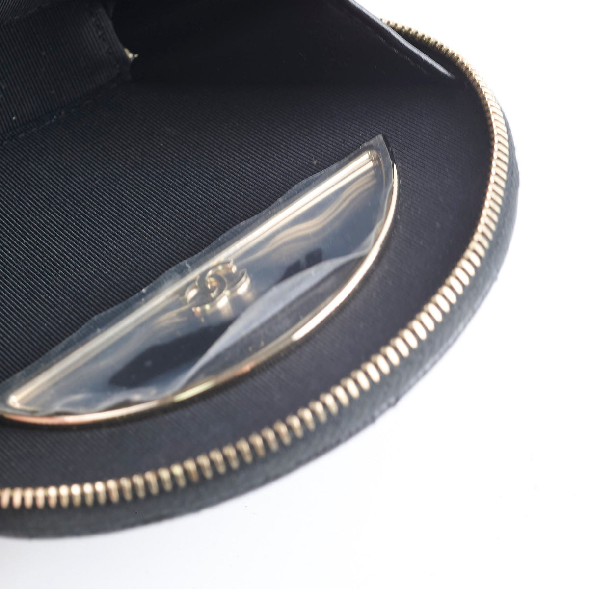 Chanel round top handle crossbody vanity caviar bag black - photo 8