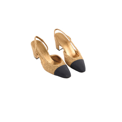 Chanel Pumps Slingbacks Gold Size 39 - photo 1