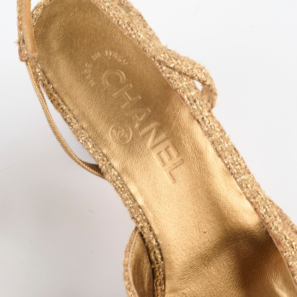 Chanel Pumps Slingbacks Gold Size 39 - photo 6