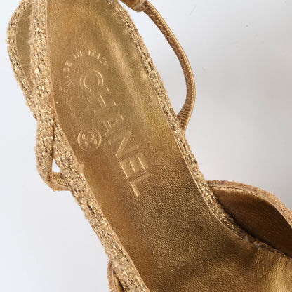 Chanel Pumps Slingbacks Gold Size 39 - photo 5
