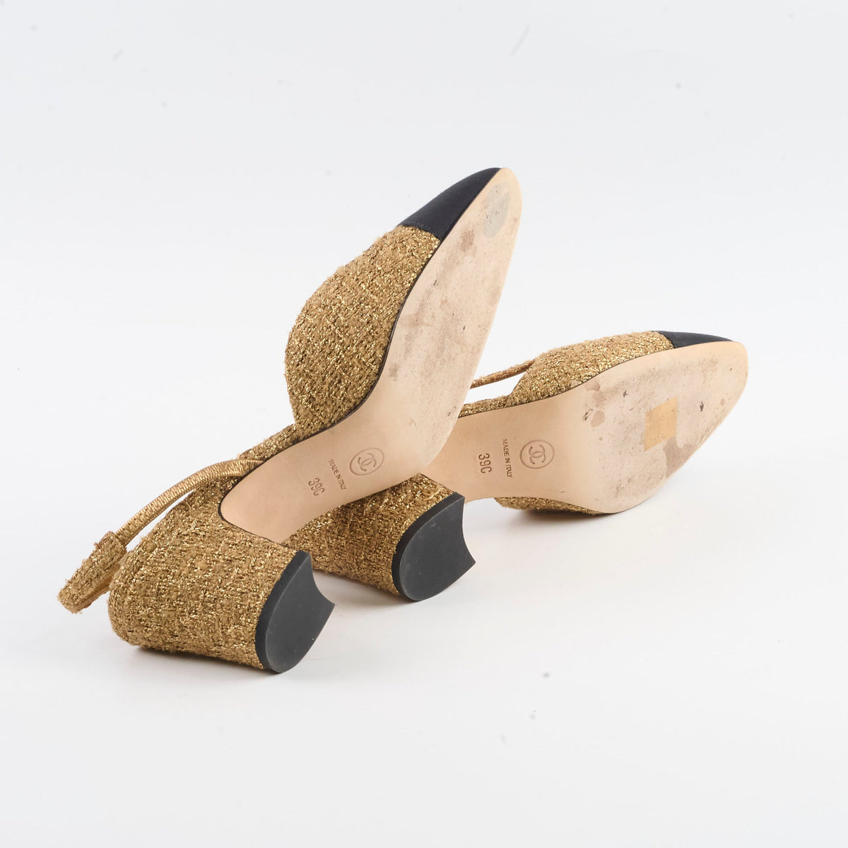 Chanel Pumps Slingbacks Gold Size 39 - photo 4