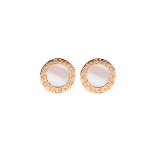 Bvlgari 18k Mother Of Pearl MOP Earrings Rose Gold - photo 1