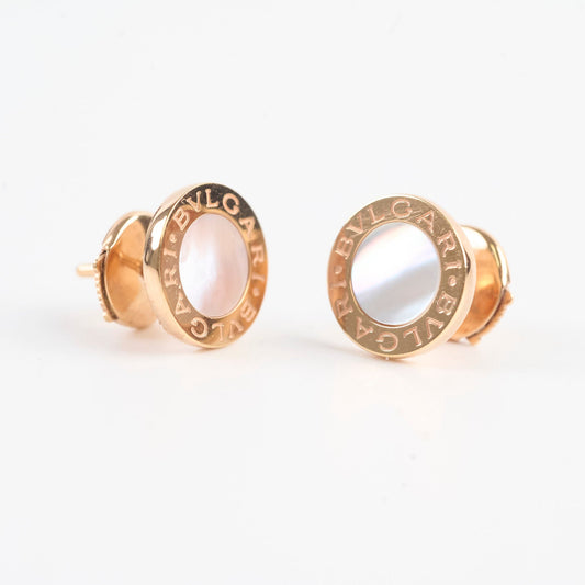 Bvlgari 18k Mother Of Pearl MOP Earrings Rose Gold - photo 2
