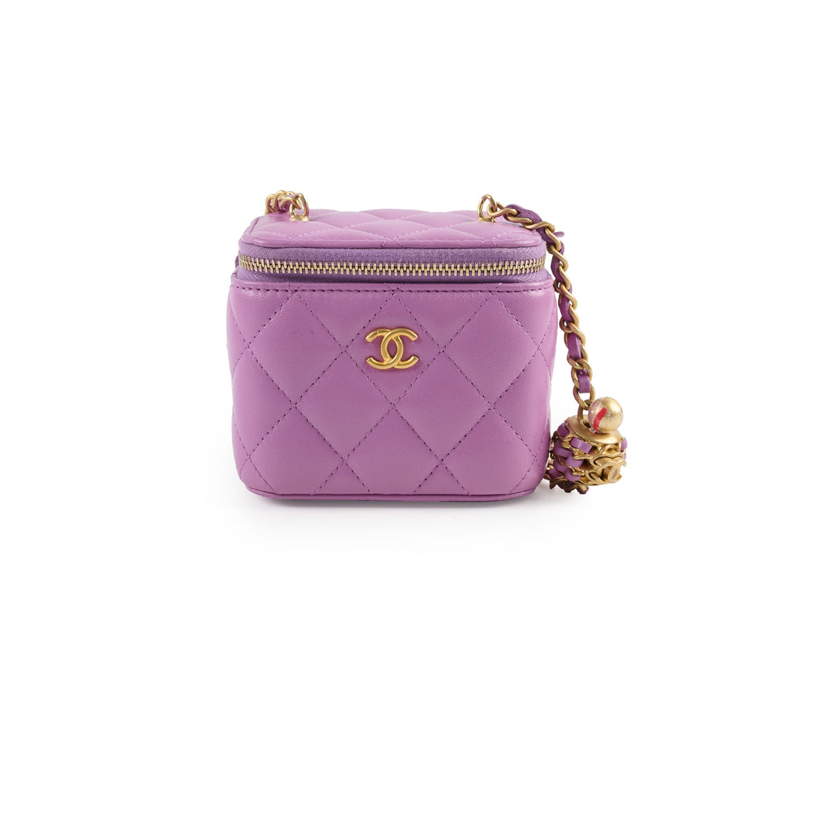 Chanel Mini Pearl Crush Vanity Purple Lambskin - photo 1