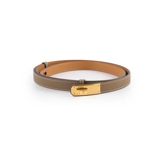 Hermes Kelly Belt Etoupe W Stamp - photo 1