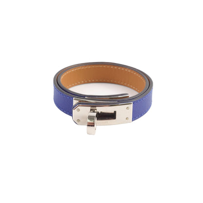 Hermes Kelly Double Tour Bracelet Size S/T2 Blue - photo 1