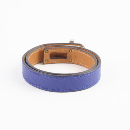 Hermes Kelly Double Tour Bracelet Size S/T2 Blue - photo 2