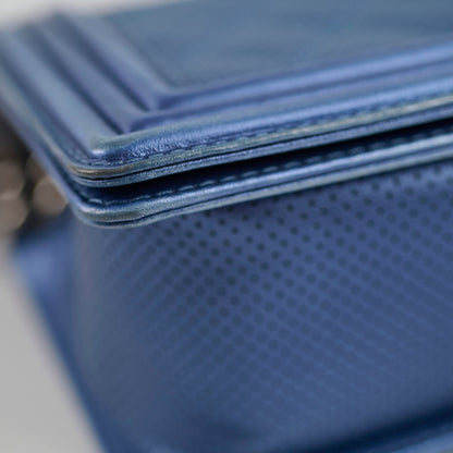 Chanel Old Medium Boy Metallic Blue - photo 13