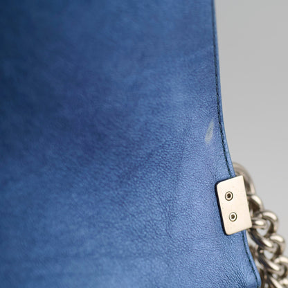 Chanel Old Medium Boy Metallic Blue - photo 6