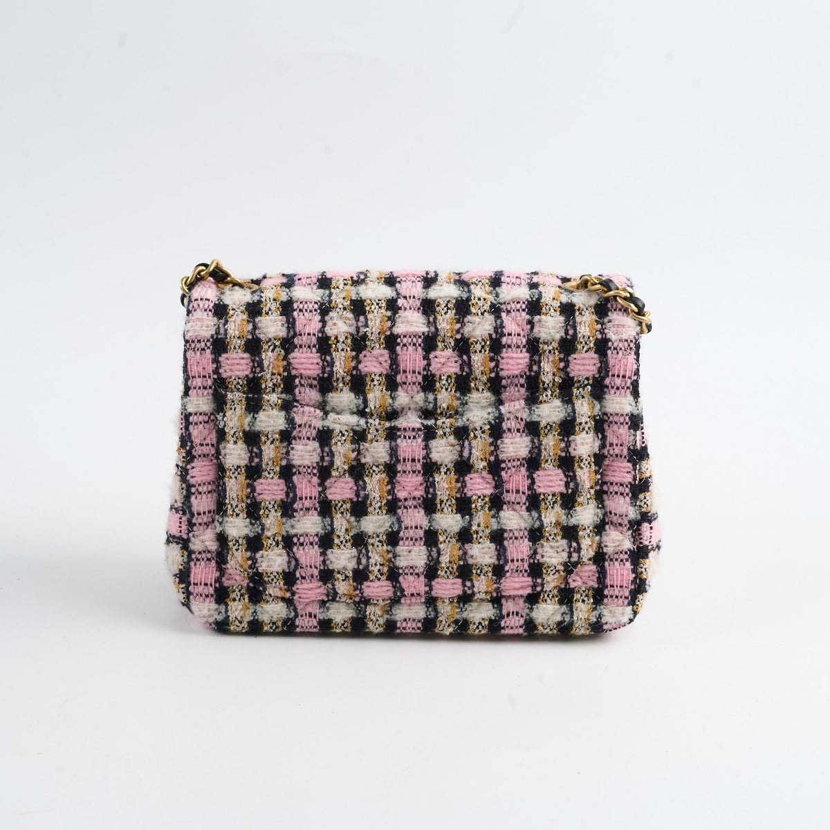 Chanel Mini Square Crush Tweed Pink Micrchipped - photo 2