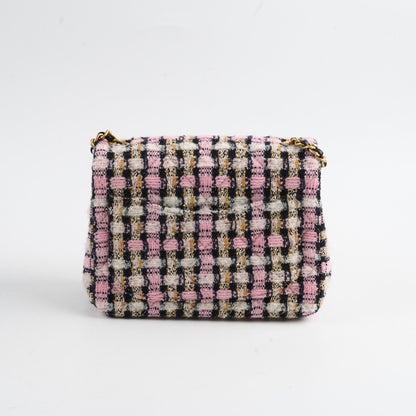 Chanel Mini Square Crush Tweed Pink Micrchipped - photo 2