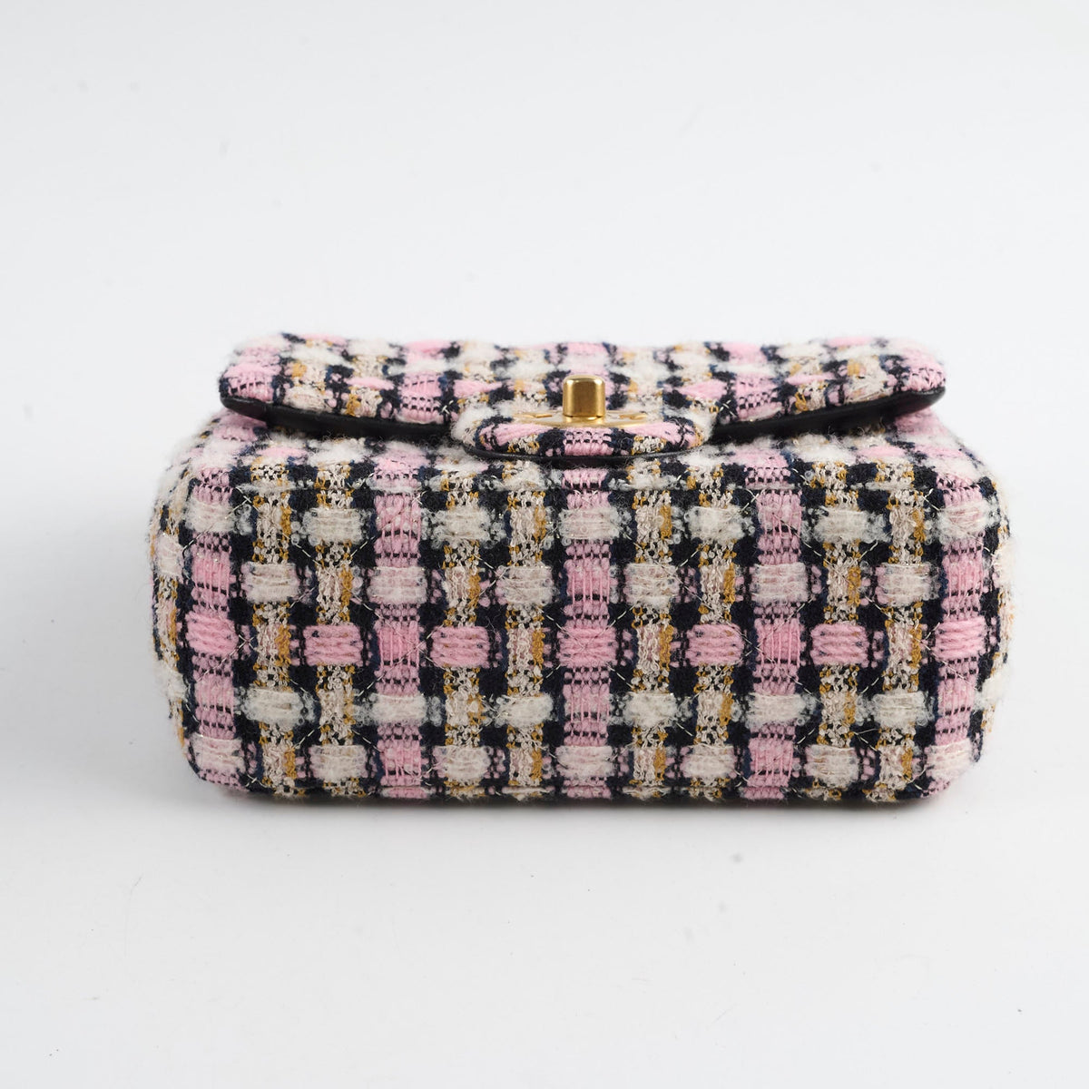 Chanel Mini Square Crush Tweed Pink Micrchipped - photo 4