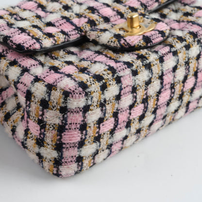 Chanel Mini Square Crush Tweed Pink Micrchipped - photo 9