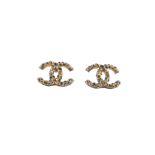 Chanel CC Logo Crystal Earrings - photo 1