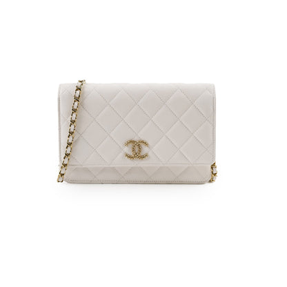 Chanel Seasaonal Caviar Wallet On Chain White Microchip - photo 1