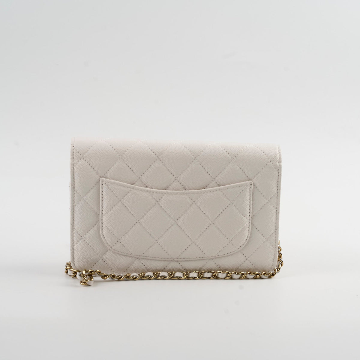 Chanel Seasaonal Caviar Wallet On Chain White Microchip - photo 2
