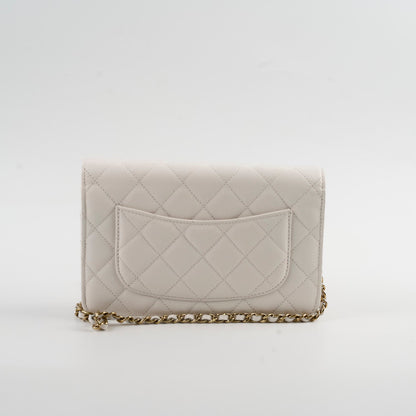 Chanel Seasaonal Caviar Wallet On Chain White Microchip - photo 2