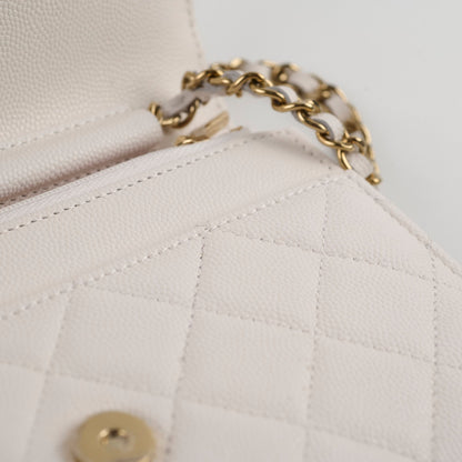 Chanel Seasaonal Caviar Wallet On Chain White Microchip - photo 10