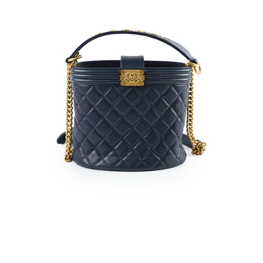 Chanel Boy Bucket Bag Navy 20B - photo 1