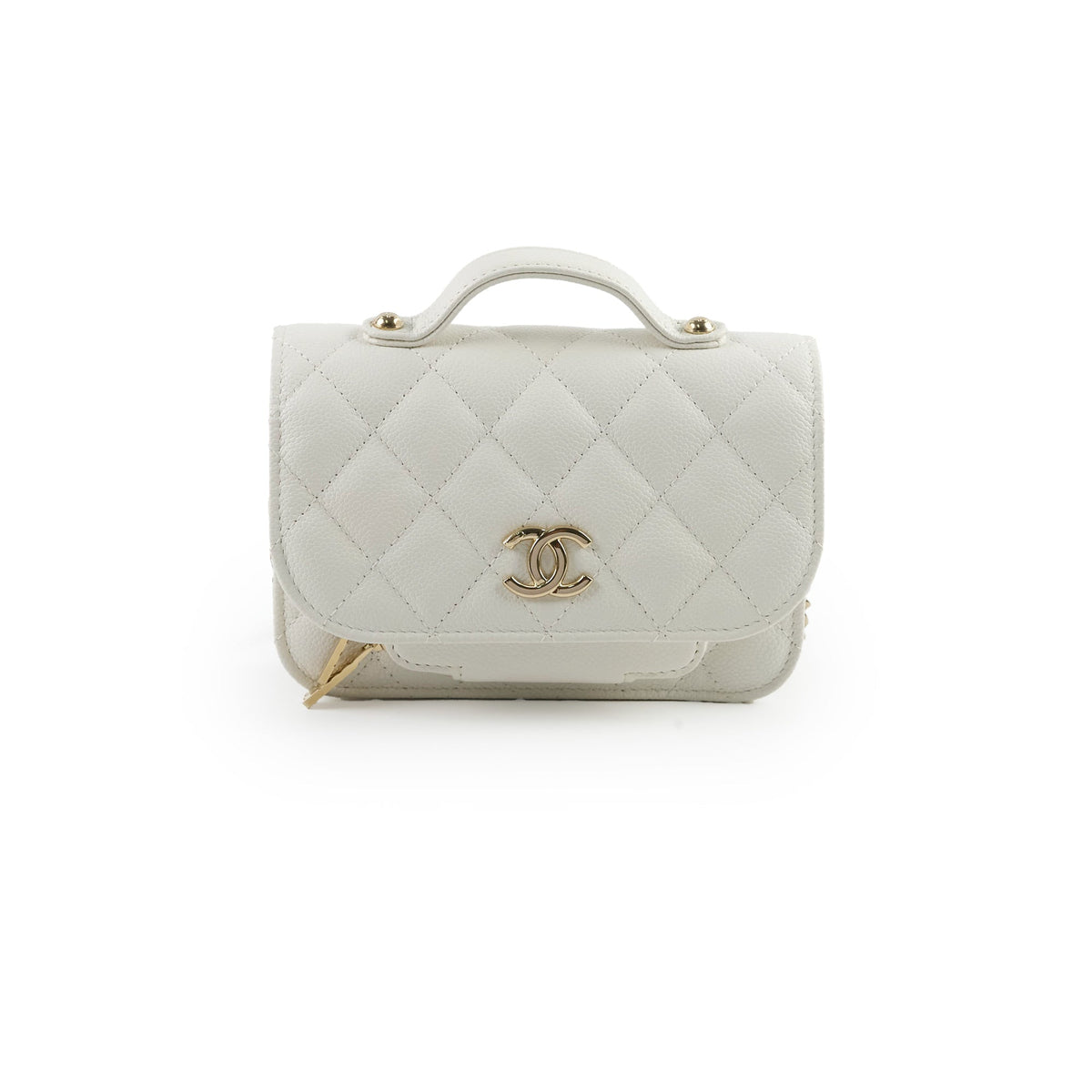 Chanel Mini Business Affinity Caviar Ivory White (microchip) - photo 1