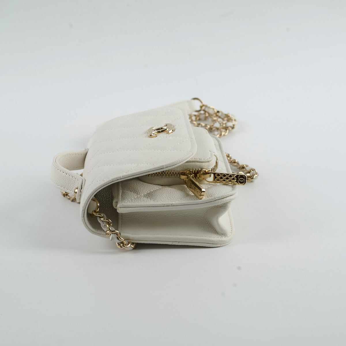 Chanel Mini Business Affinity Caviar Ivory White (microchip) - photo 2