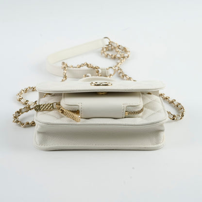 Chanel Mini Business Affinity Caviar Ivory White (microchip) - photo 3