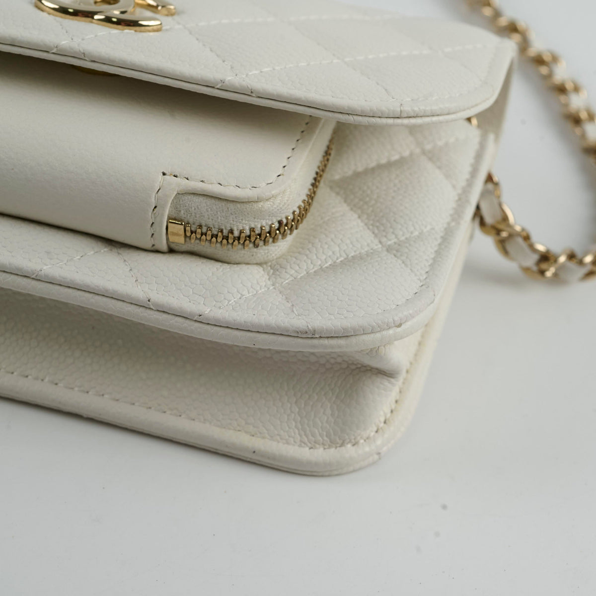 Chanel Mini Business Affinity Caviar Ivory White (microchip) - photo 12