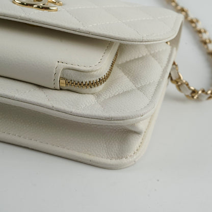 Chanel Mini Business Affinity Caviar Ivory White (microchip) - photo 12