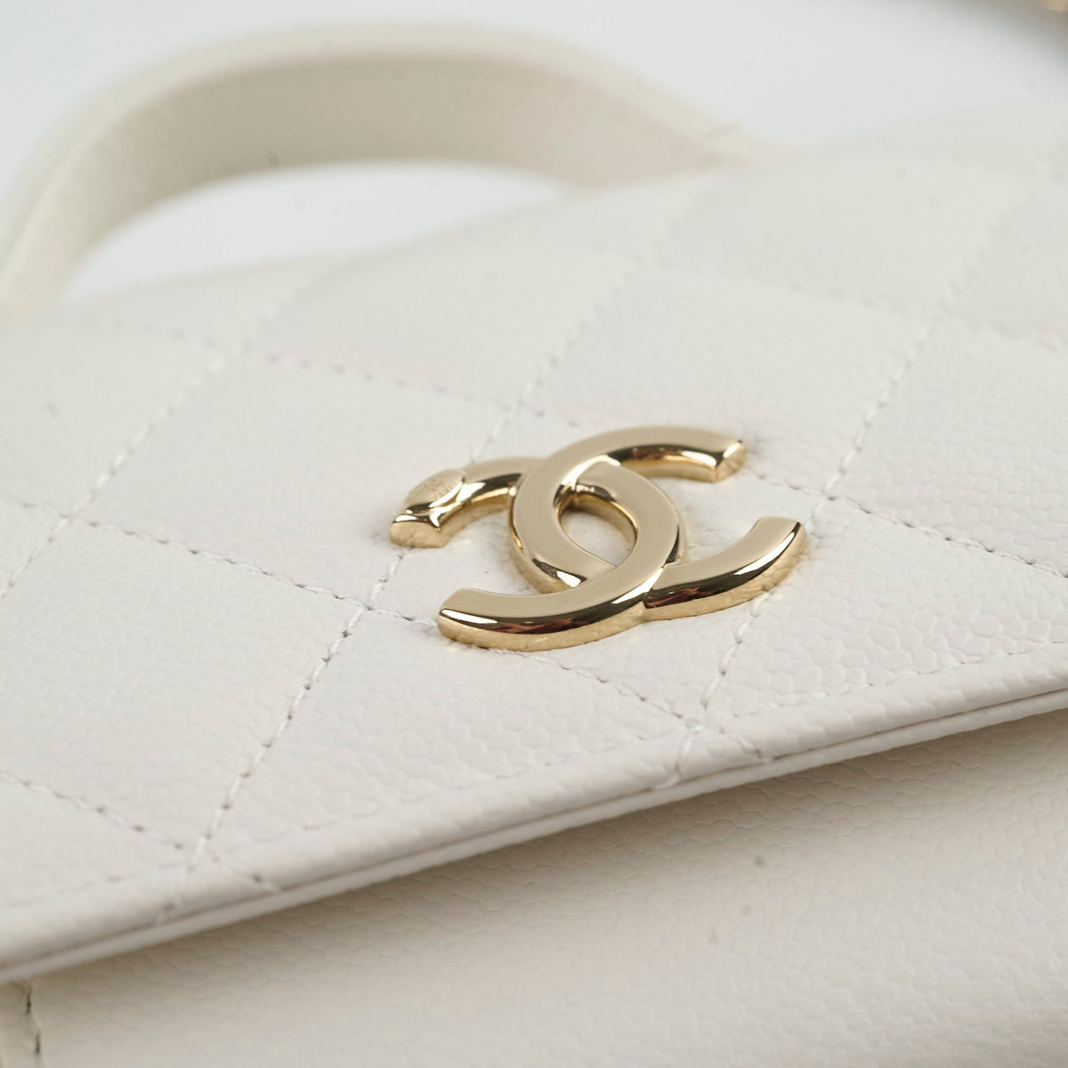 Chanel Mini Business Affinity Caviar Ivory White (microchip) - photo 13