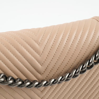 Chanel Boy Old Medium Chevron Beige Lambskin - photo 10
