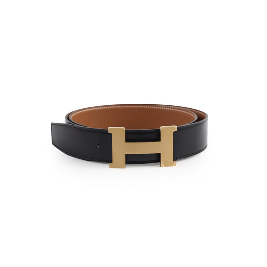 Hermes Reversible Constance Belt Noir/Gold Size 95 - photo 1