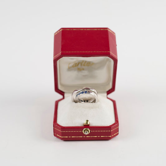 Cartier Paris 18k Sapphire Ring White Gold Size 51 - photo 2