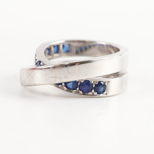 Cartier Paris 18k Sapphire Ring White Gold Size 51 - photo 2