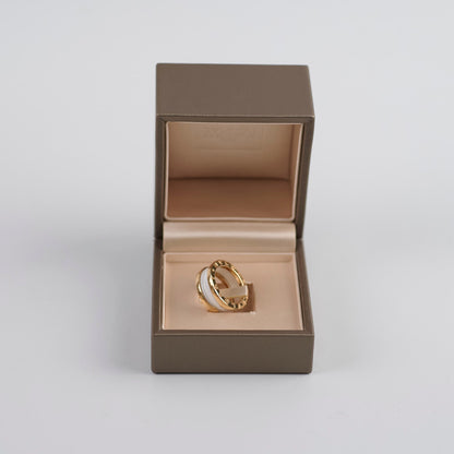 Bvlgari B.Zero 18k Pink Gold White Ceramic Ring Sz 49 - photo 2