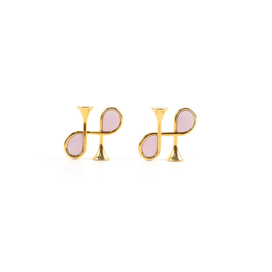 Hermes Cor H Earrings Mauve Costume Jewellery - photo 1