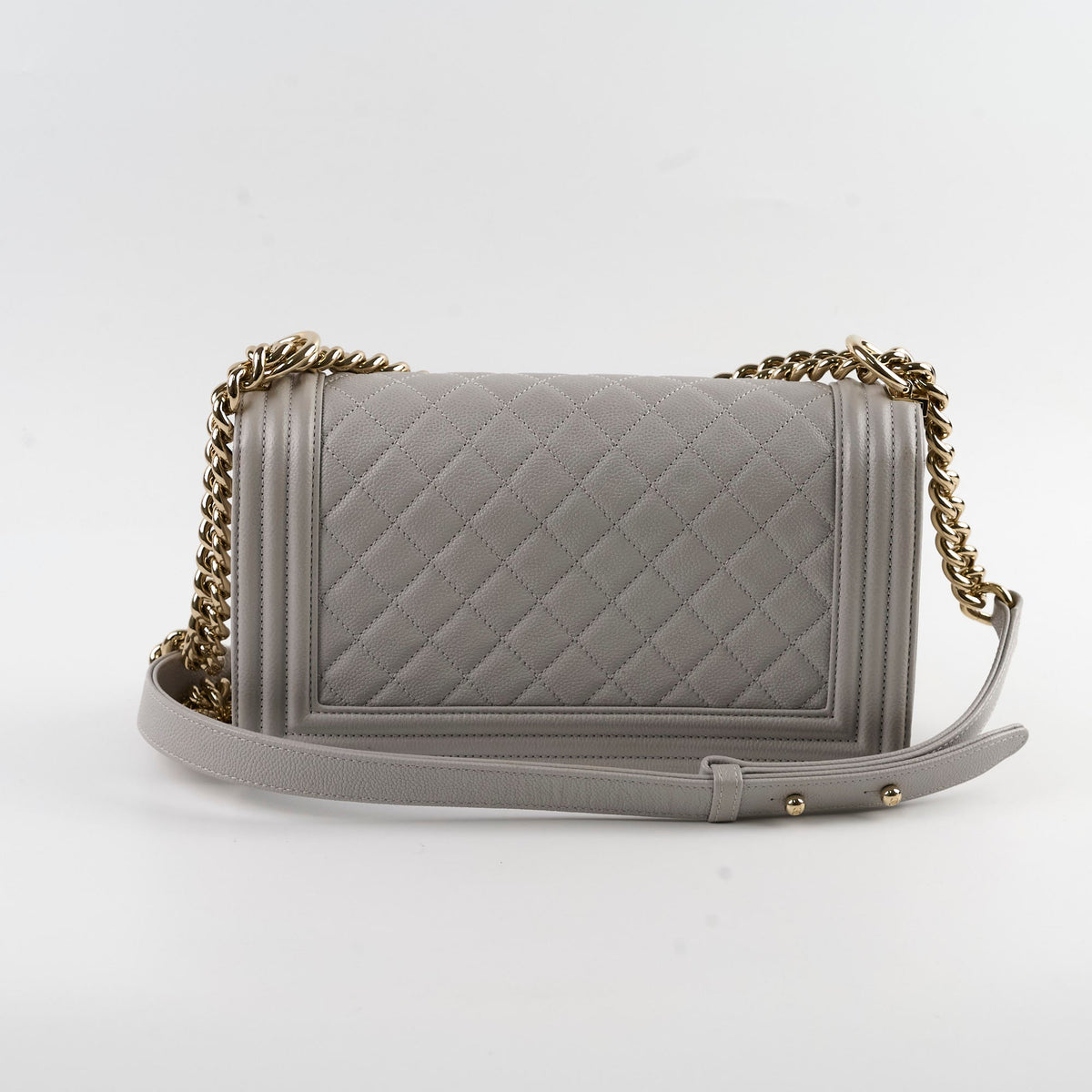 Chanel Caviar Old Medium Grey Series Microchip - photo 2